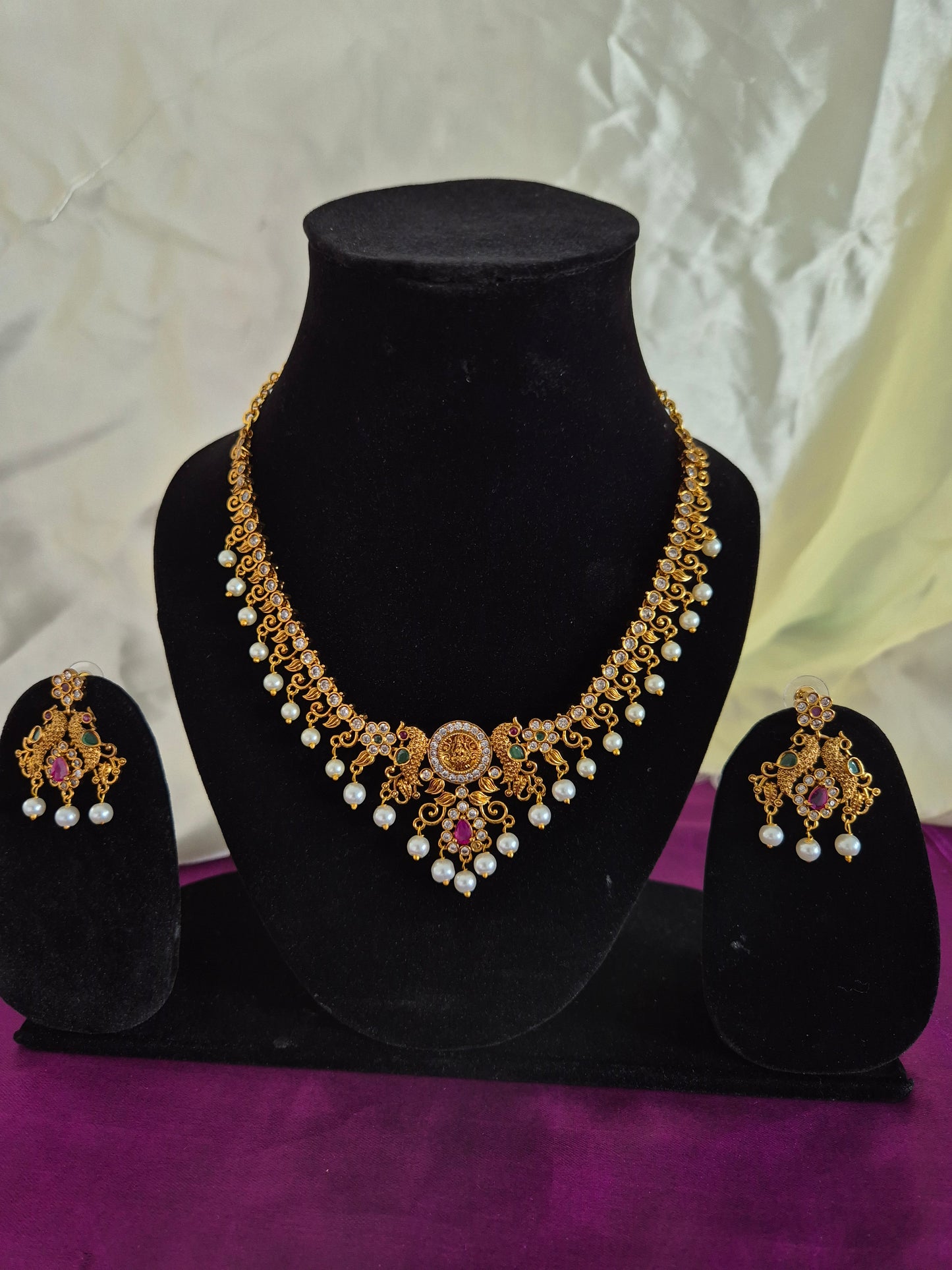 Antique AD necklace with Earrings Set