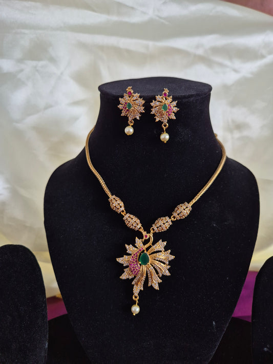 Peacock Pendant Attigai Neacklace