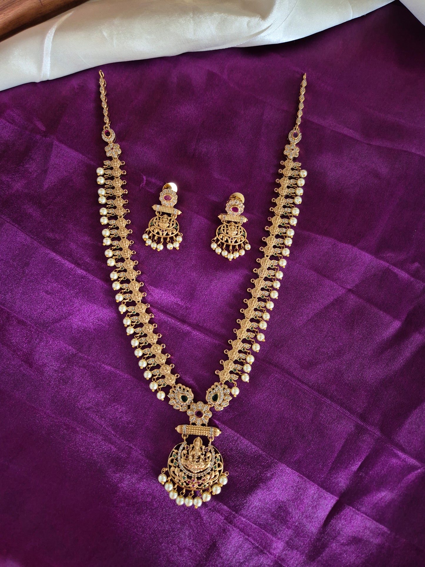 Lakshmi Pendant Haram With Earrings Set
