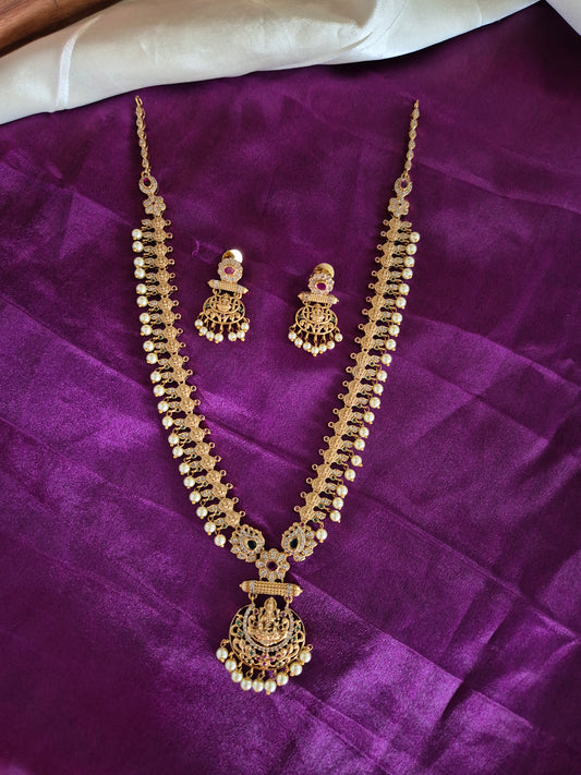 Lakshmi Pendant Haram With Earrings Set