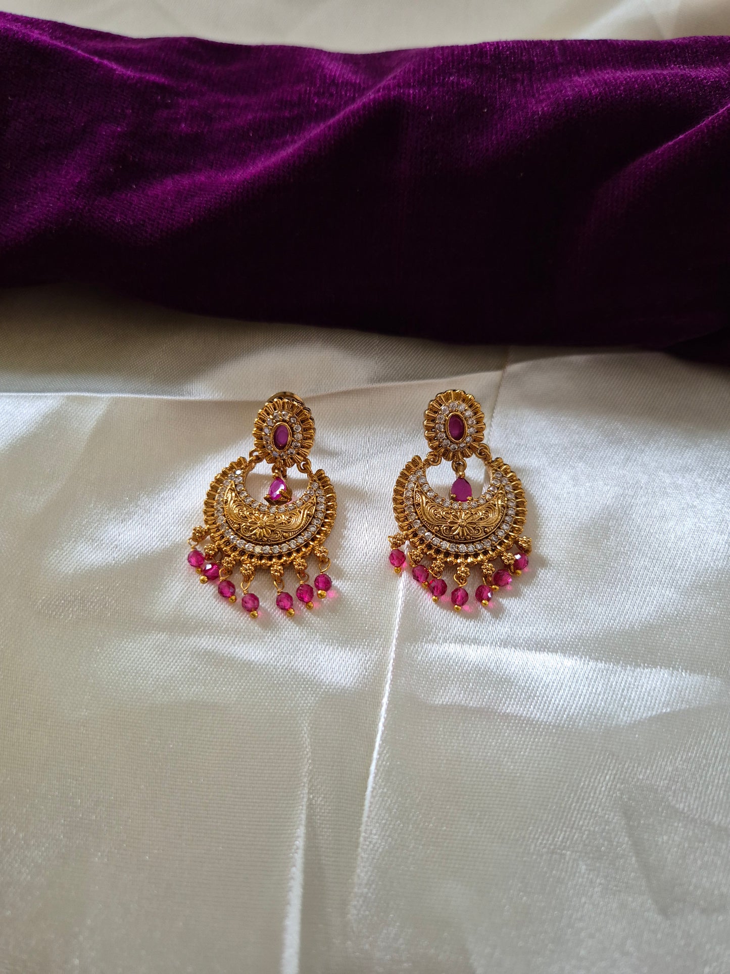 AD Stone Chandbali Earring Set