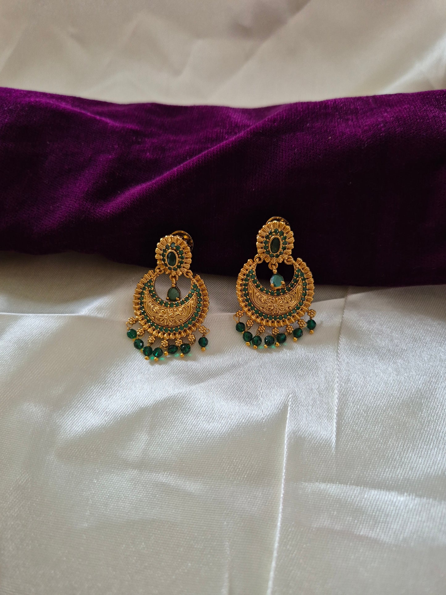 AD Stone Chandbali Earring Set