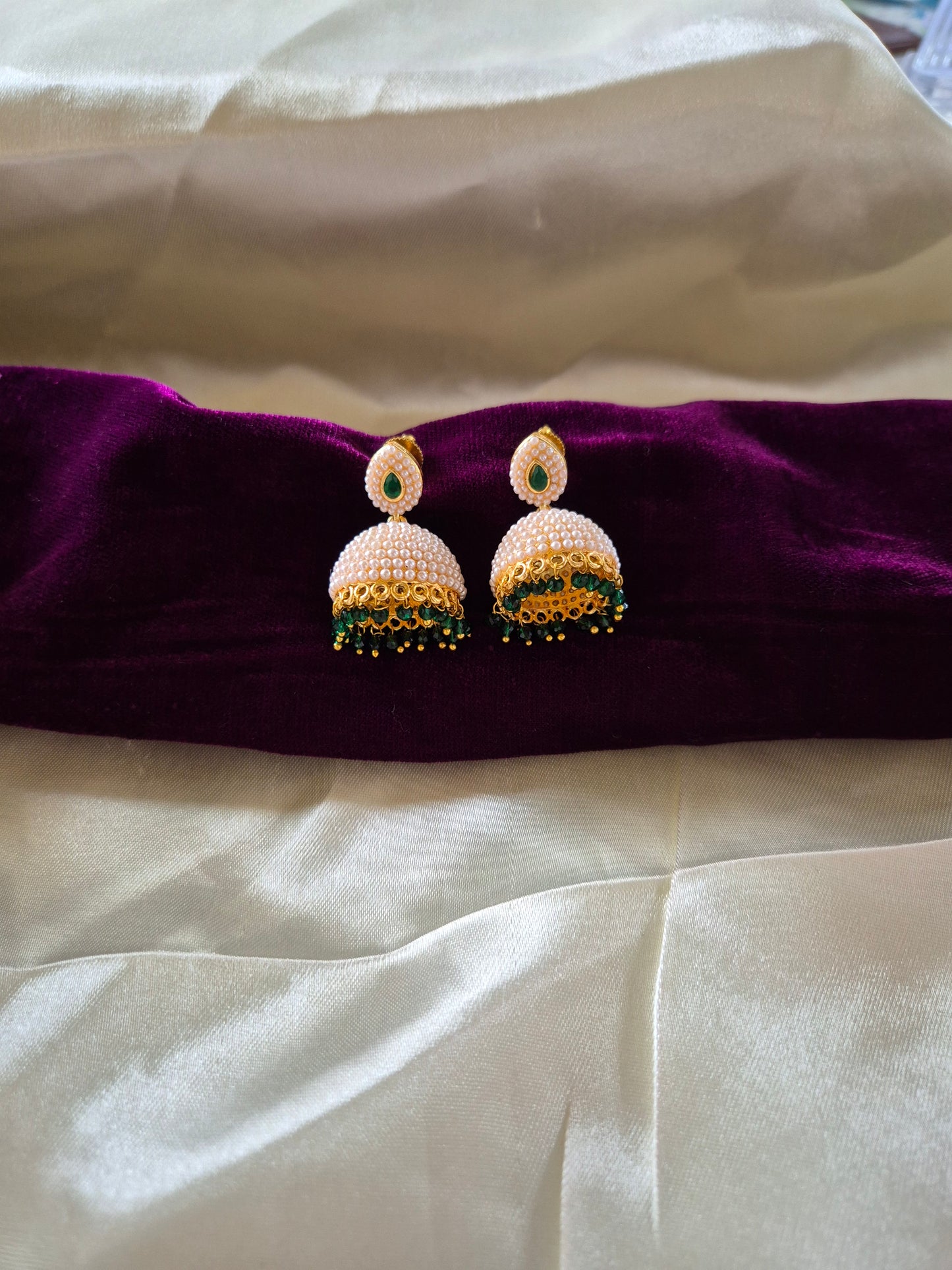 Elegant Pearl Jhumkas