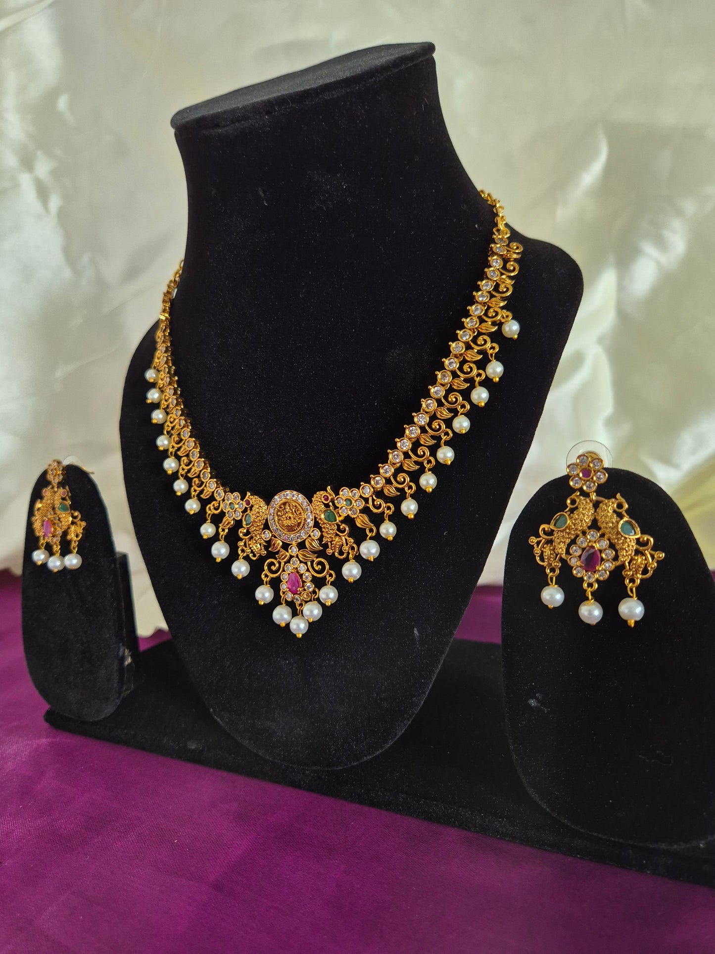 Antique AD necklace with Earrings Set