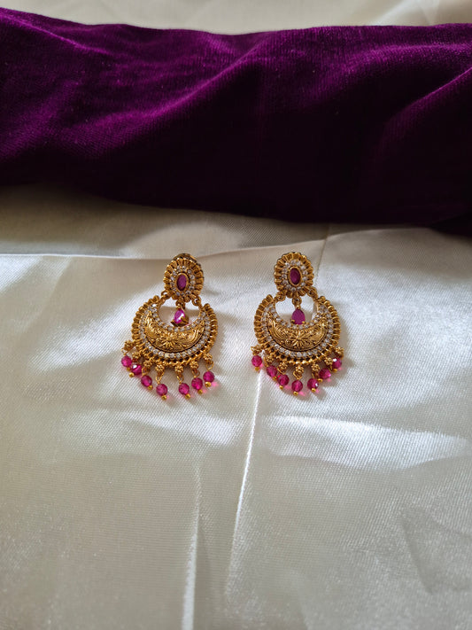 AD Stone Chandbali Earring Set